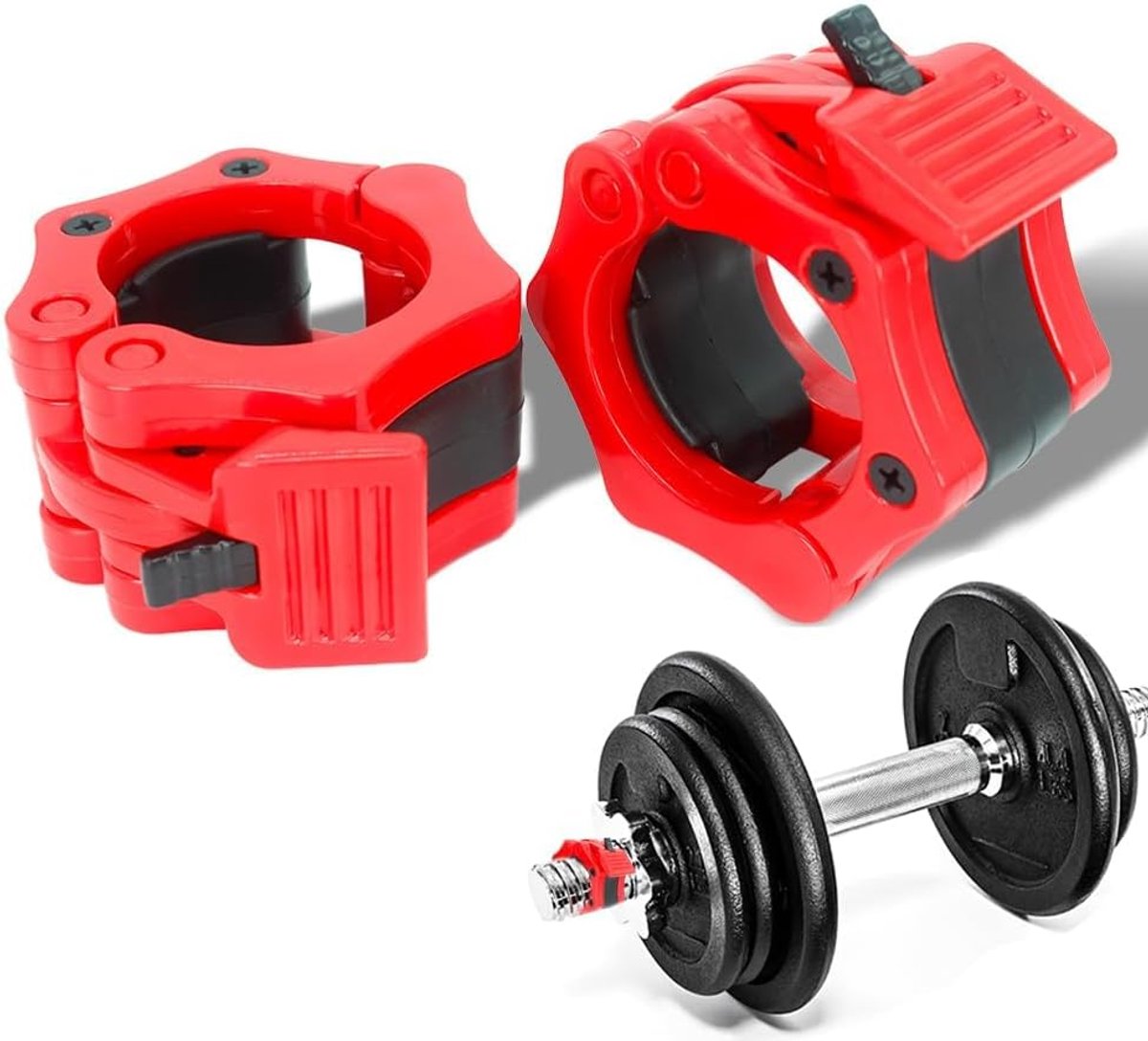 Halsketting klemring halters - 2 stuks - snelontgrendeling - optimale stabiliteit voor gewichtheffen - ShopVlot