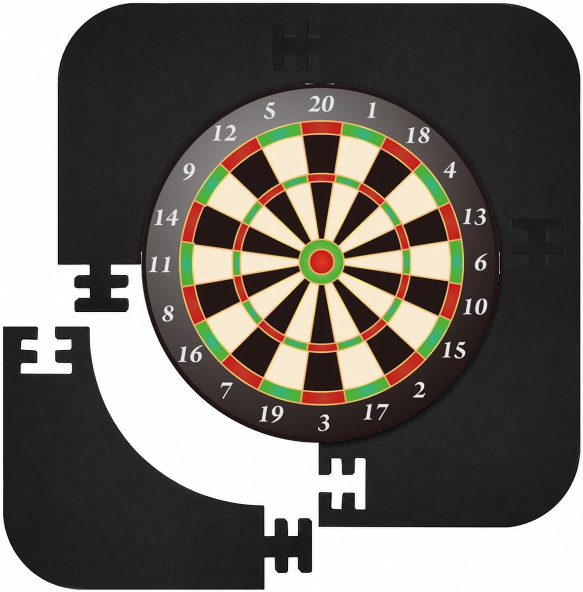 Dartboard beschermring - vierkant, afgerond - EVA-materiaal - wandbescherming en geluidsisolatie - ShopVlot