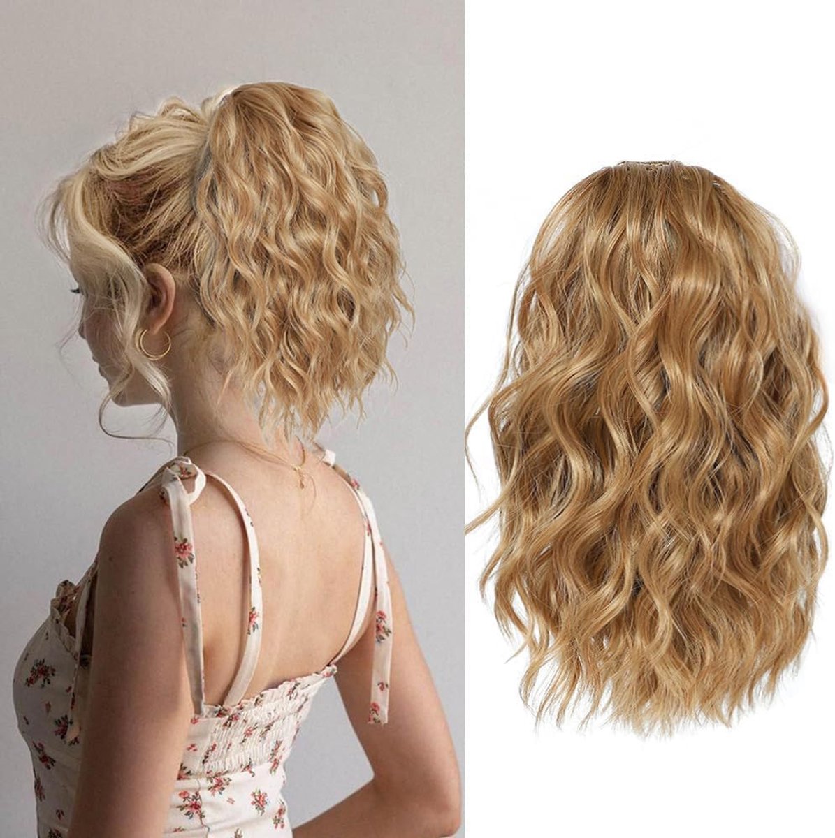Ponytail haarstuk met trekkoord - golvend ontwerp - synthetische haarextensie - snelle stylingoplossing - ShopVlot