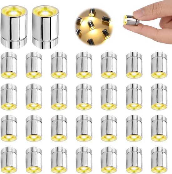 Mini-ledlampen 30 stuks - warmwit - niet knipperend - decoratief licht voor poppenhuizen - ShopVlot