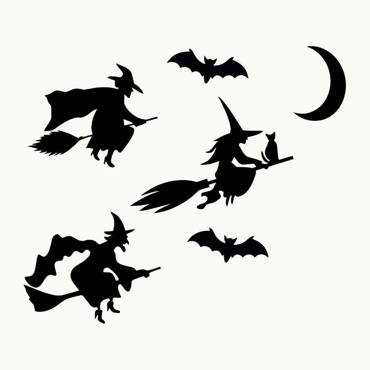 Witch stickers pakket 6 stuks - weerbestendig vinyl - Halloween decoratie - perfect voor auto of motor - ShopVlot