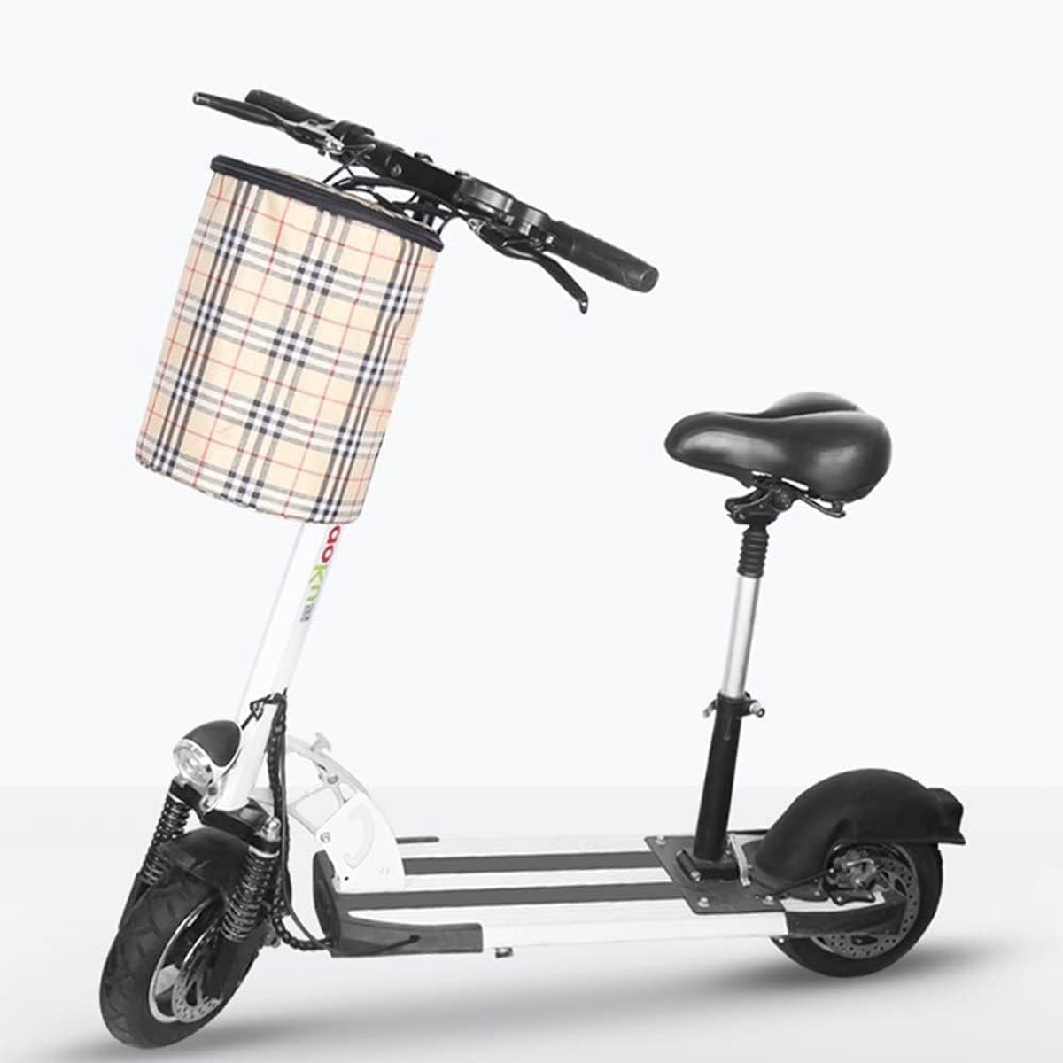 Opvouwbare Fietsmand - Beige - 23 x 30 cm - Met Haak voor Kleine Huisdieren - Voor Boodschappen en Kamperen