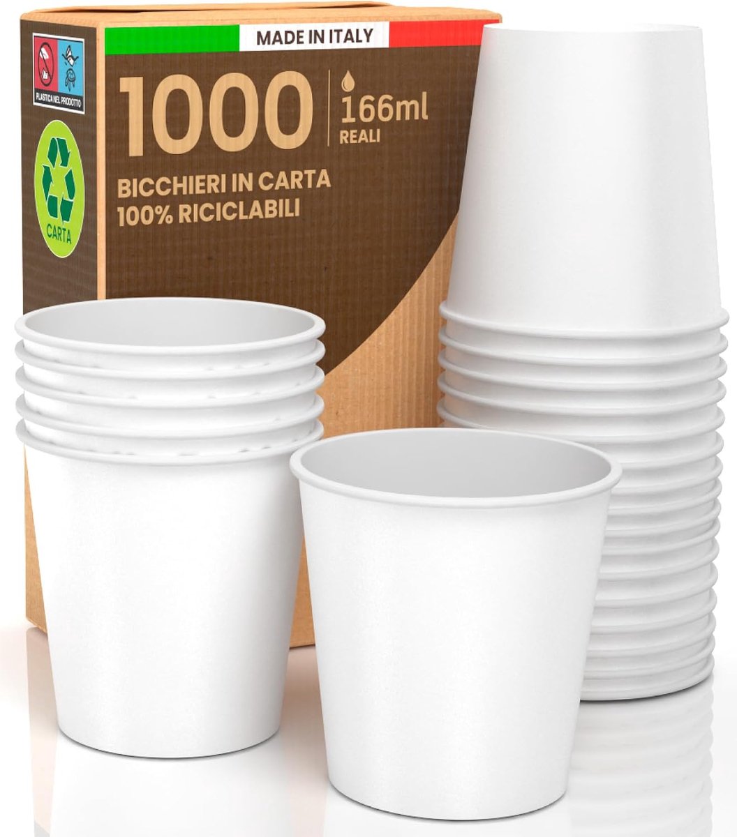 Papieren bekers 180 ml - biologisch afbreekbaar - composteerbaar - ideaal voor evenementen - ShopVlot