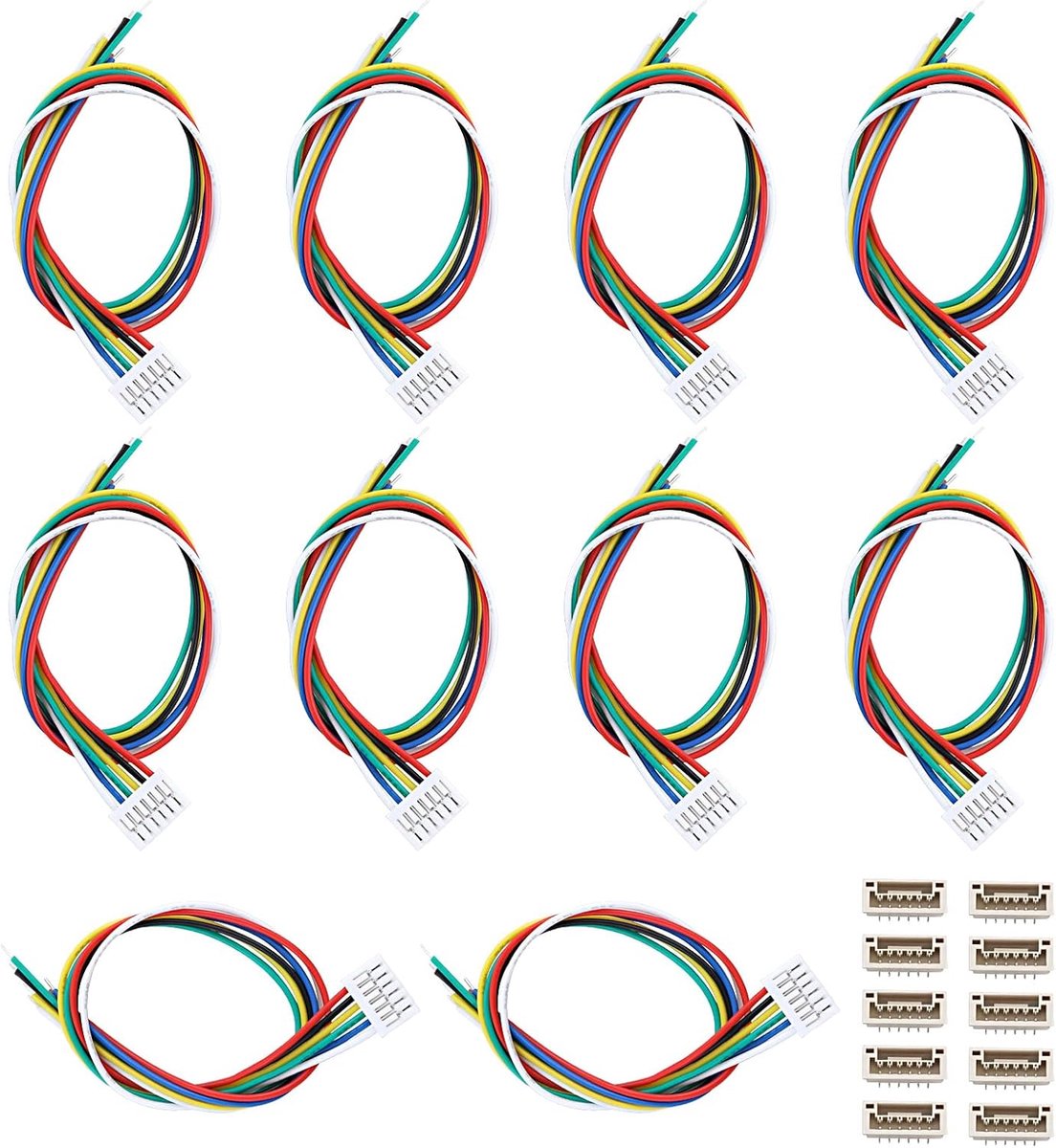 JST GH 1.25mm 6 Pin Connector - 150mm 28AWG Kabel - Betrouwbare verbinding - Ideaal voor robots en LED strips - ShopVlot