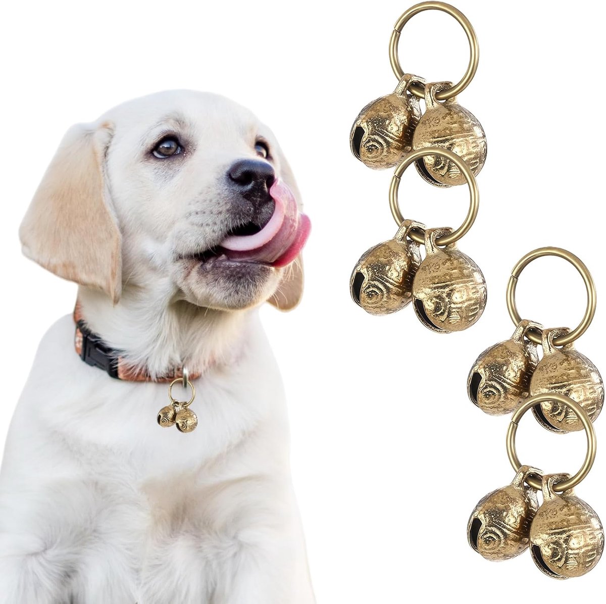 Hondenglocken 4 Stuks - Messing Belletjes - Extra Luide Collarglocken - Voor Training en Verliespreventie - m-winkel