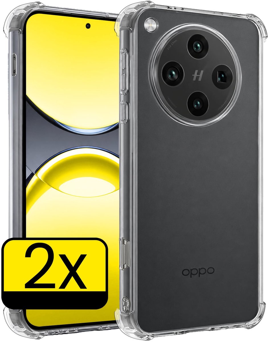 Hoesje - 2 Stuks - Geschikt voor OPPO Find X8 Pro - Sterk & Shockproof - Siliconen Case - Back Cover - Telefoon Hoes Shock Proof - Telefoonhoesjes - Transparant