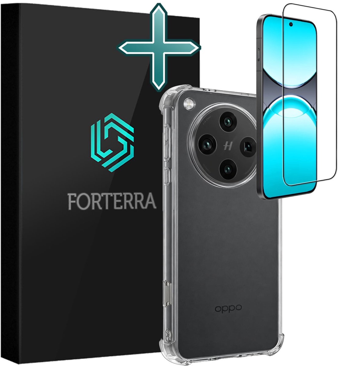 Hoesje Met Screenprotector - Geschikt voor OPPO Find X8 Pro - Sterk & Shockproof - Back Cover - Siliconen Case - Telefoon Hoes - Shock Proof - Transparant