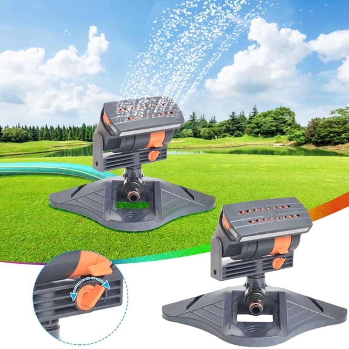 Automatische Zwenksproeier - Tuinsproeier met Oscillatie - Verstelbare Sproeihoek - Gazon Sproeier - Tuin Irrigatie Sprinkler - Voor Tuin Gazon & Binnenplaats