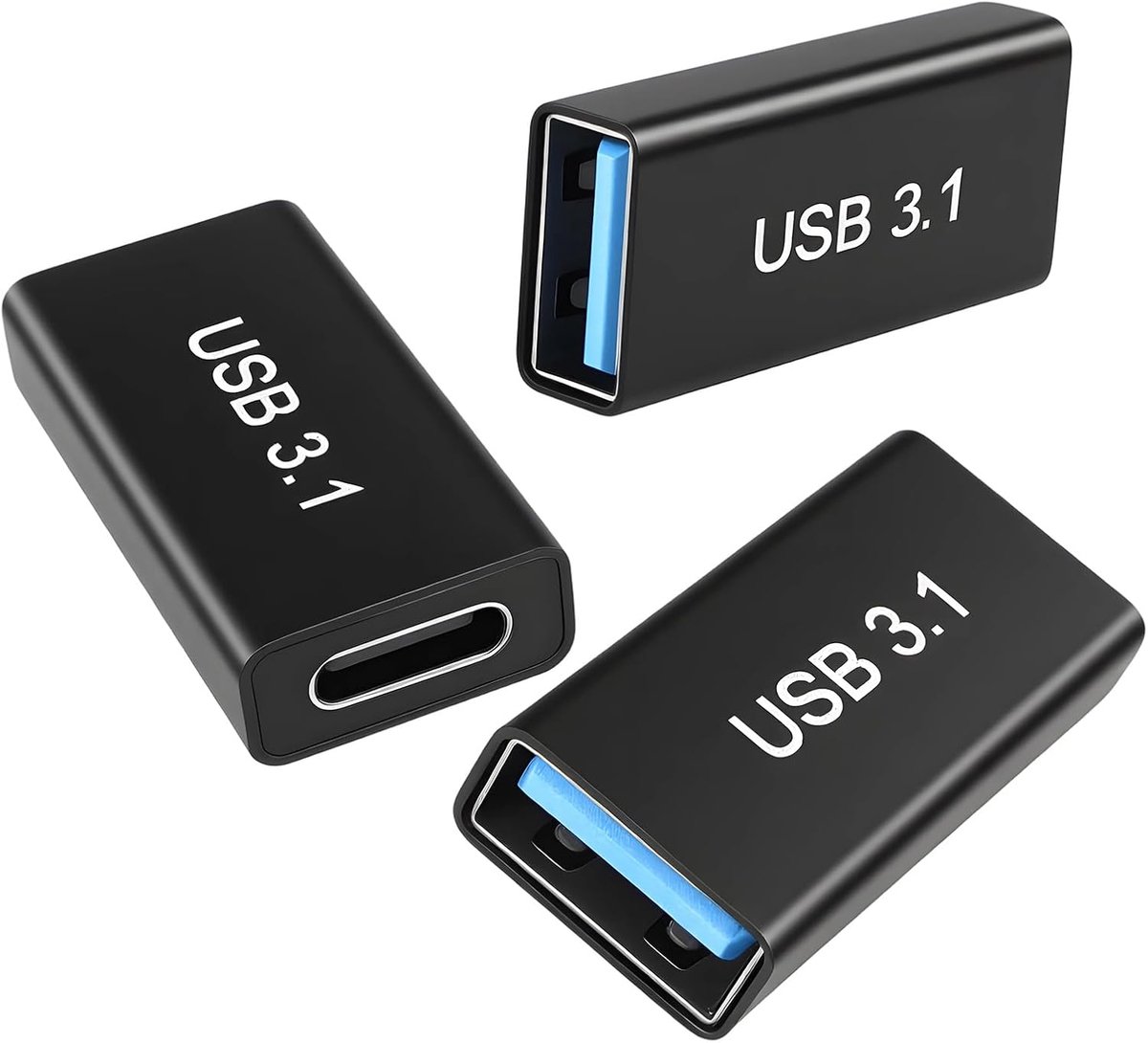 USB C naar USB 3.1 adapter 3 stuks - Slank ontwerp - Snelle gegevensoverdracht - Voor het aansluiten van stekkerkabels - ShopVlot