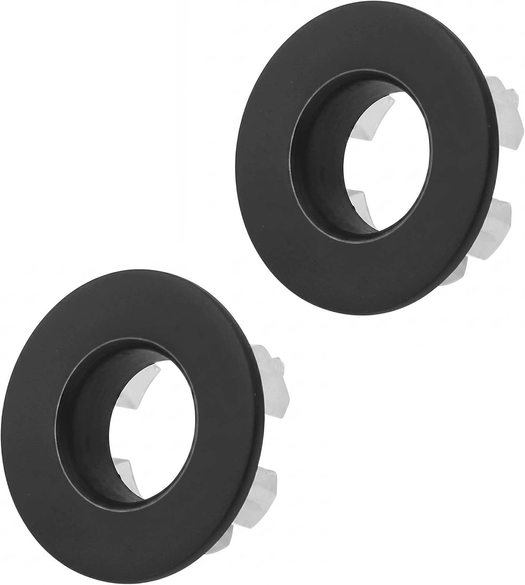 Overloopringen 2 x - matzwart messing - design wastafelafdekking - anti-verstopping decoratieset - ShopVlot