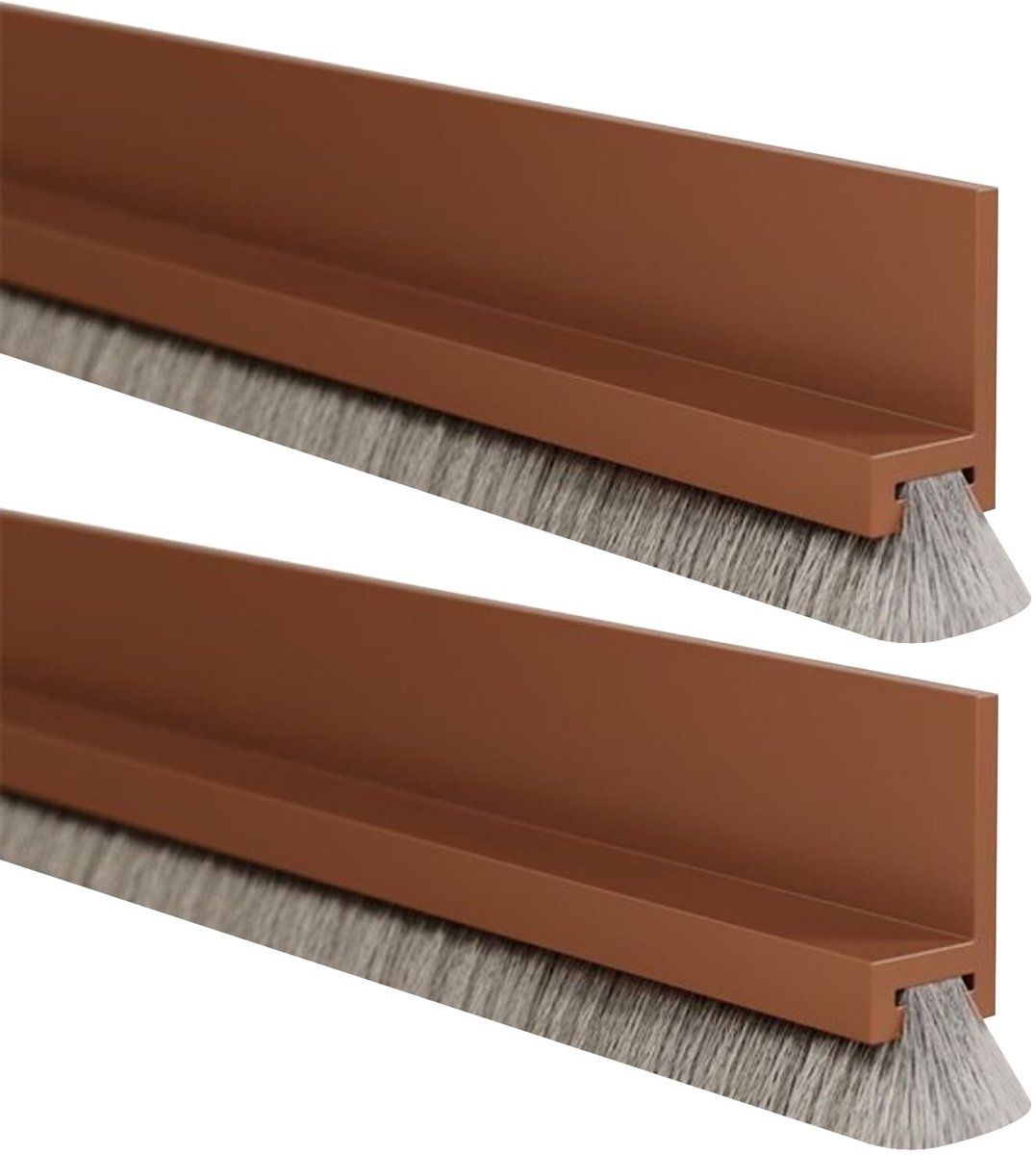 SnelShoppen - 2 Stuks Vloerafdichting met Borstel 100 × 5,5 cm - Wind- en Stofbescherming, Deurborstel, Op Maat te Snijden, Insectenbestendig, Geluidd