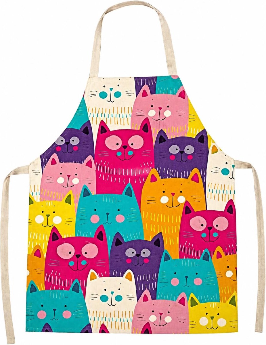 Keuken schorten met kattenmotief - voor volwassenen en kinderen - kook- en barbecue schorten - leuk voor feestjes - ShopVlot