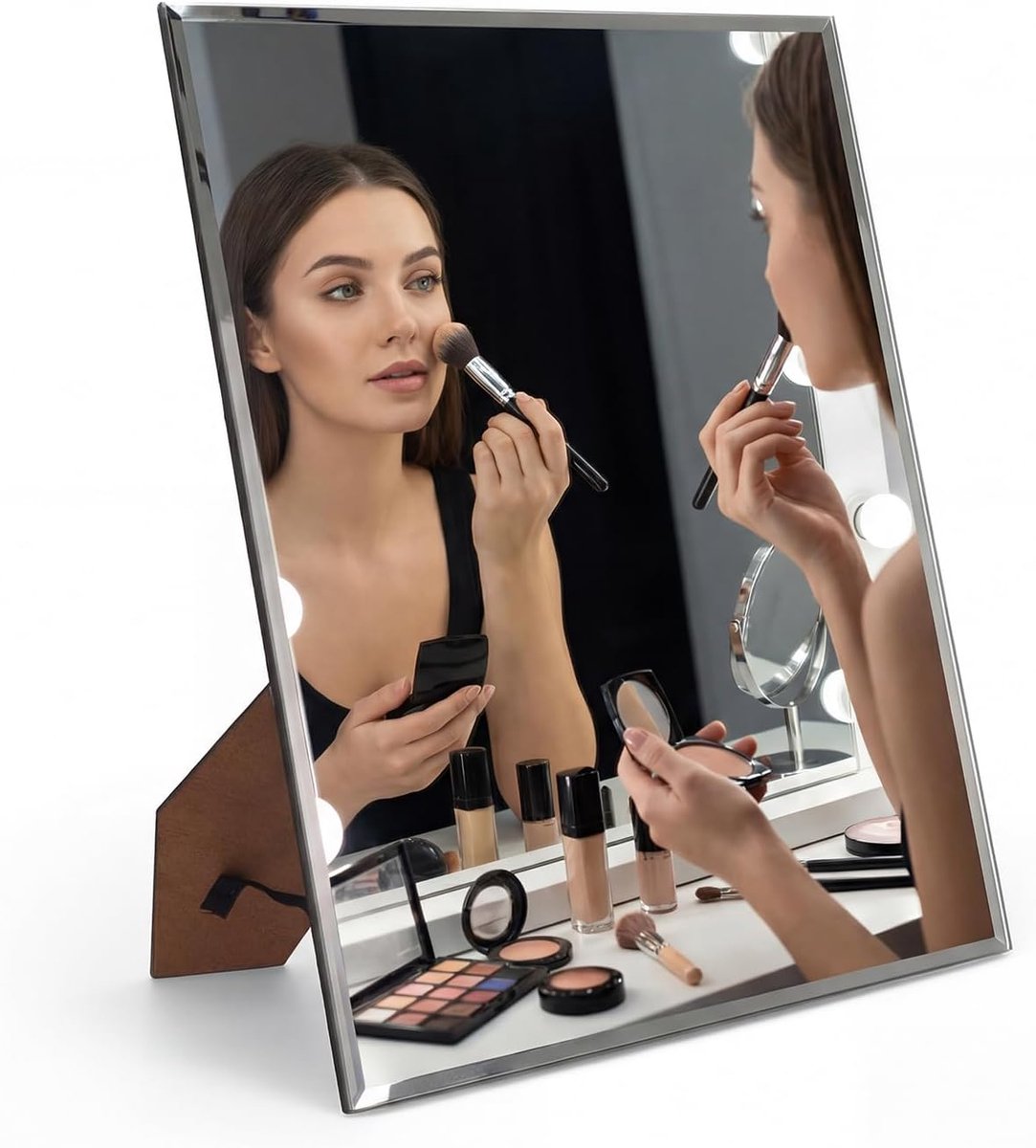 Tafelspiegel 27 x 33 cm - Compact formaat - Duurzaam glas - Ideaal voor dagelijkse make-up - ShopVlot