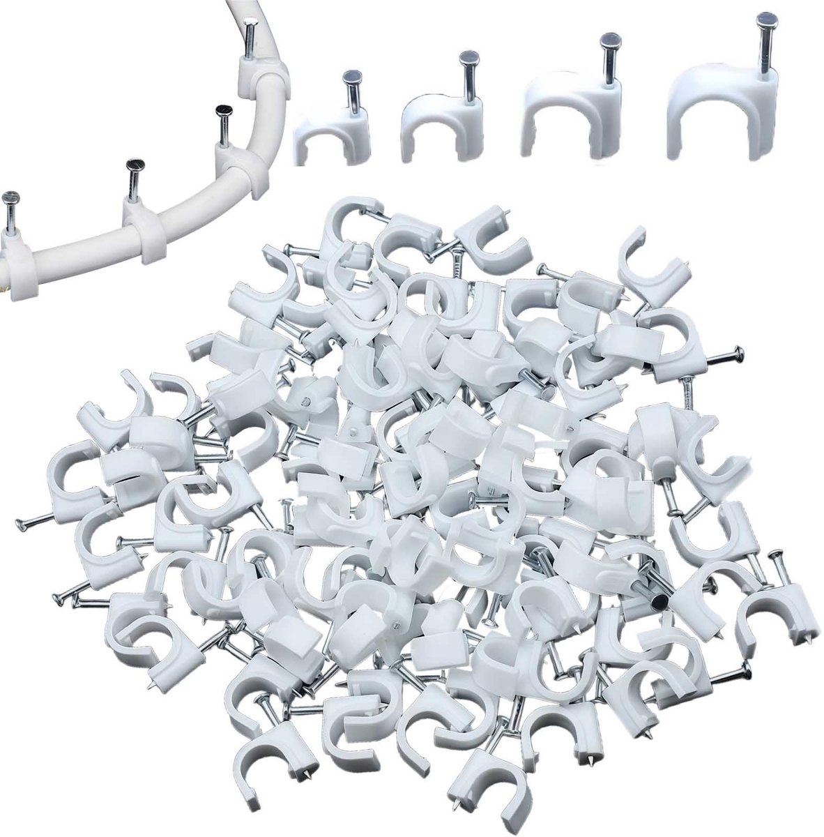 Solidchoice - Kabelclips Set van 400 Stuks voor Organisatie van Kabels