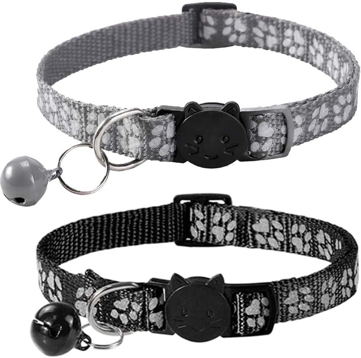 Solidchoice - Set van 2 Verstelbare Kattenhalsbanden met Veiligheidsluiting