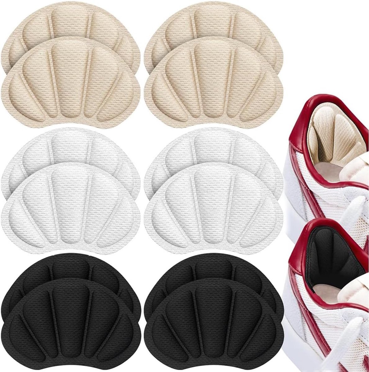 Hielpads 6 Paar - Premium Hielbescherming - Non-slip Zelfklevend - Voor Comfortabel Lopen - ShopVlot