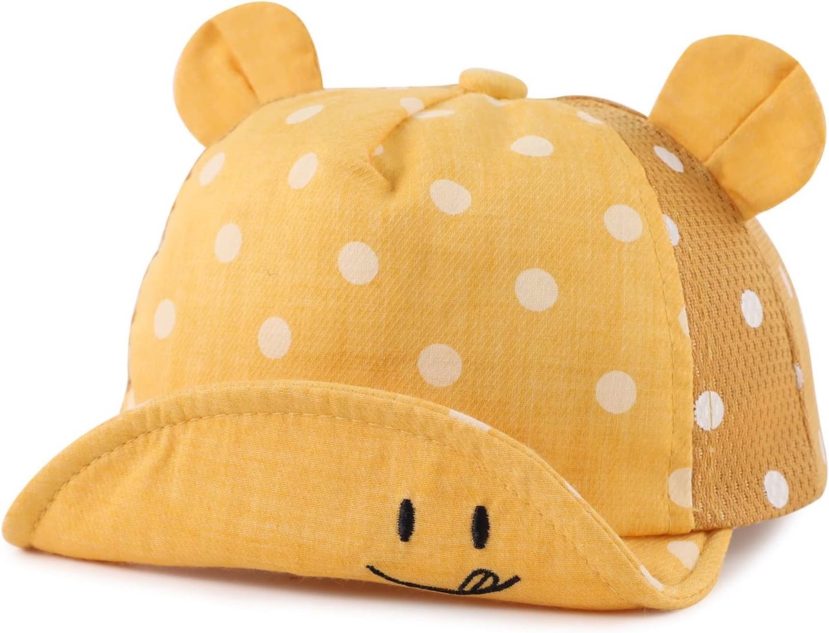 Babyhoedje voor jongens en meisjes - katoen - verstelbaar - bescherming tegen zonnestralen - ShopVlot