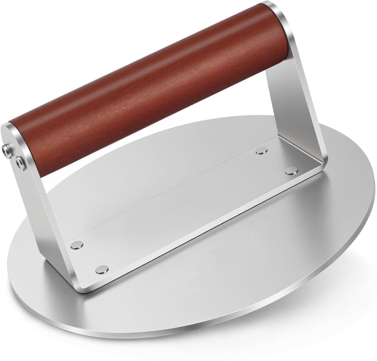 Solidchoice - RVS Burgerpers met Houten Handvat 16 cm voor Perfecte Burgers
