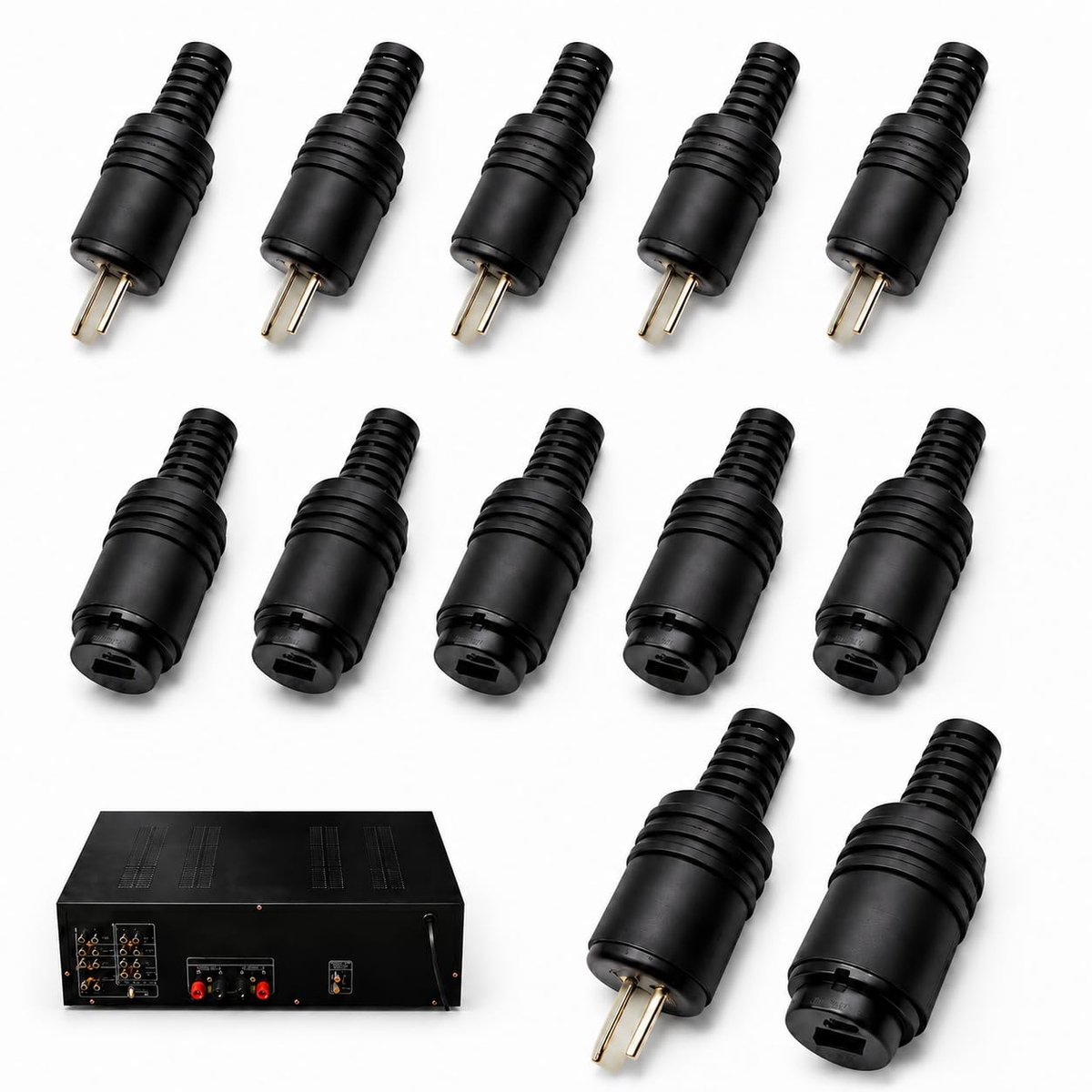 DIN luidsprekerstekkers 2-polig - 10 paar - met schroefklemmen - eenvoudige installatie voor hifi-audio - ShopVlot