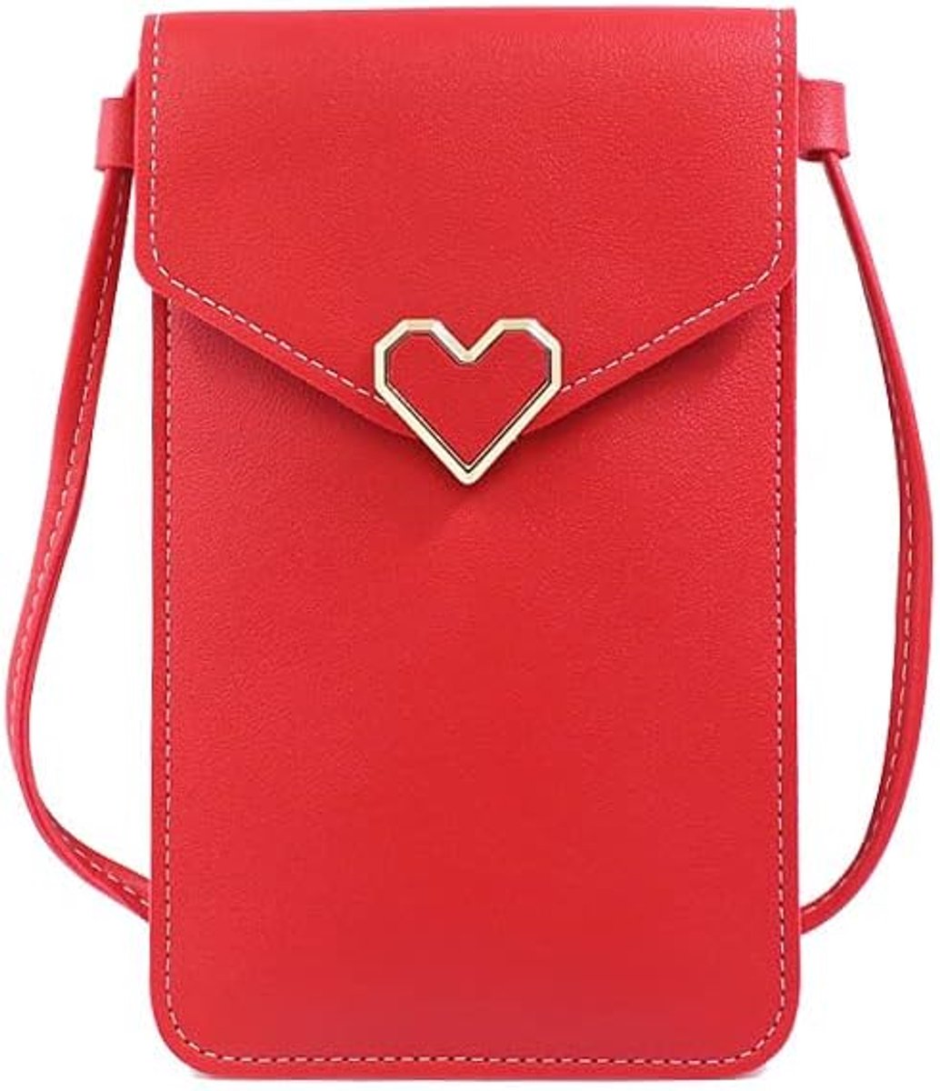 Schoudertas dames - mini mobiele telefoon tas - transparant PU leer - perfect voor touchscreen - ShopVlot