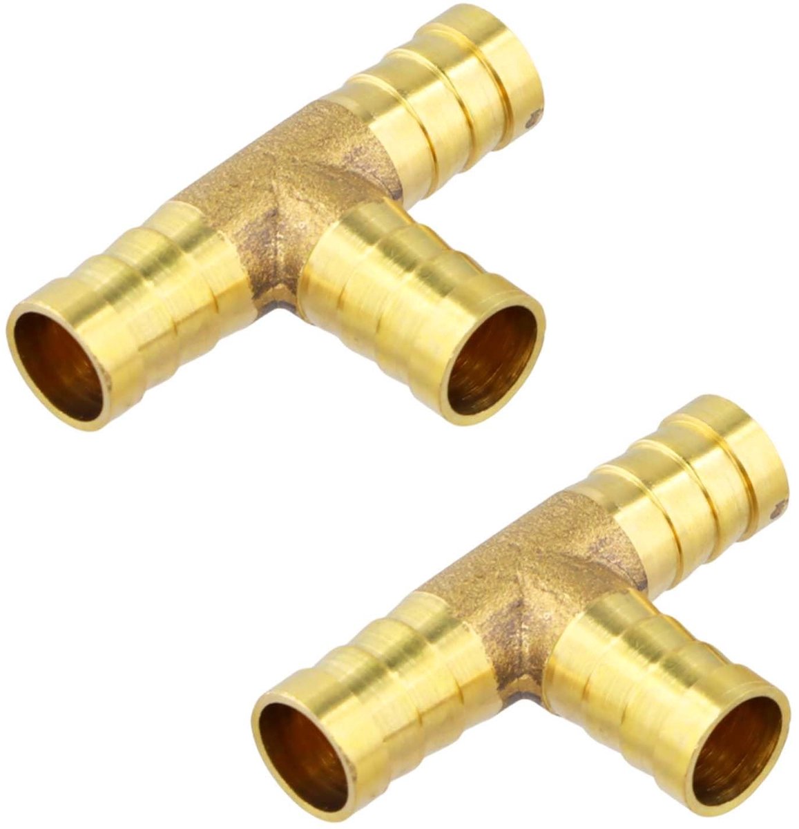Solidchoice - 2 Stuks Messing T-Stuk 1/2 Inch voor Water- en Verwarmingsleidingen