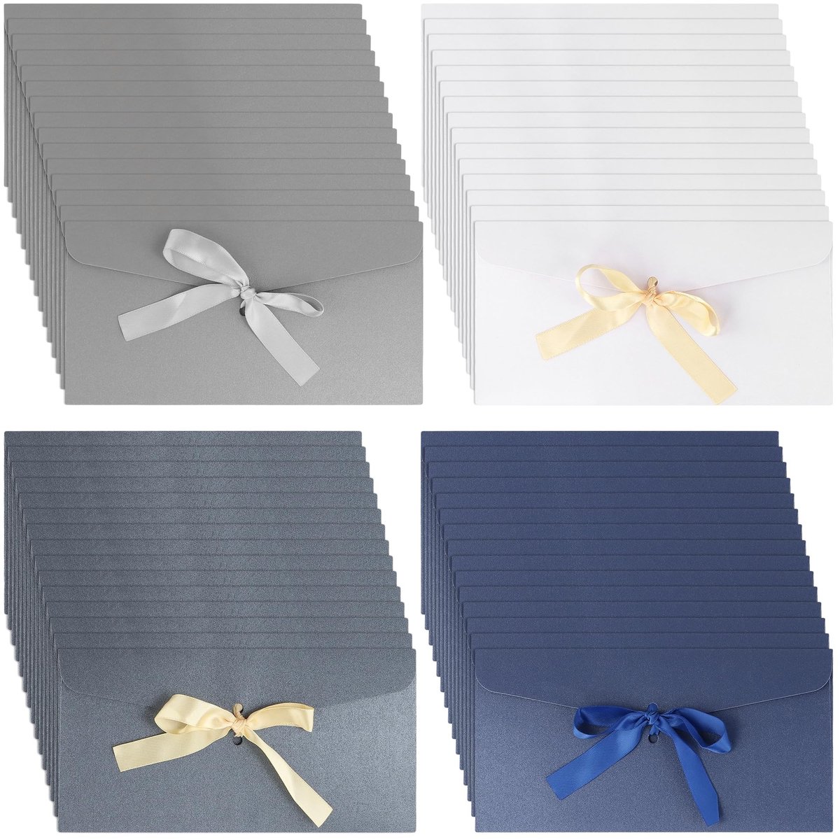 Solidchoice - Set van 60 Kleurrijke Kraftpapier Enveloppen 22 x 11 cm