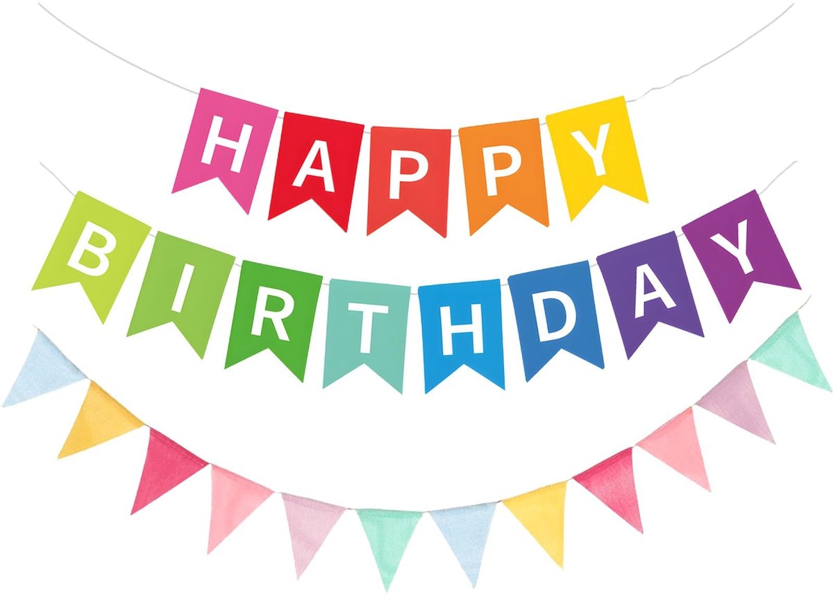 Kleurrijke Papieren Happy Birthday Slingers en 4m Linnen Bunting Banner voor Feestelijke Verjaardagen en Decoratie