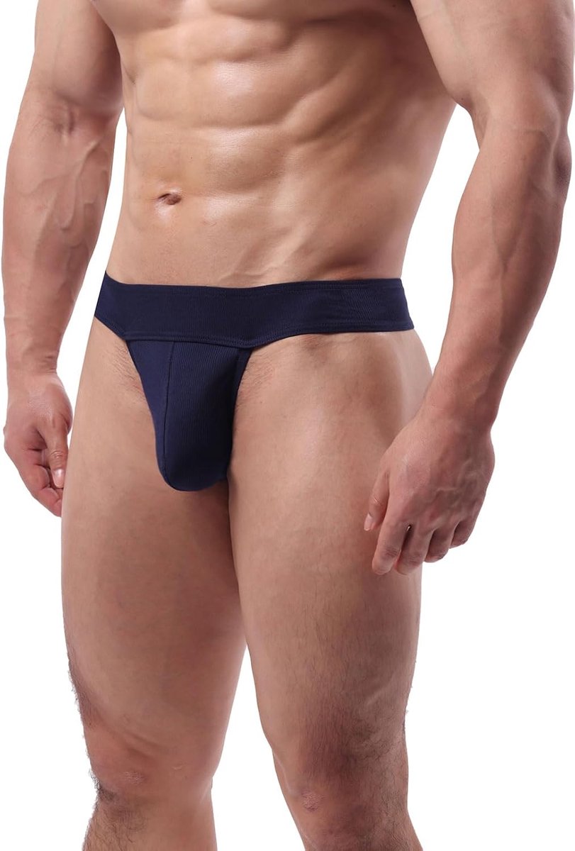 Tanga ondergoed heren ribbel laag - zachte pouch - T-back G-string voor optimaal comfort - ShopVlot