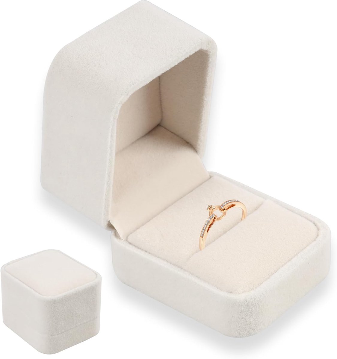 Ringdoos - Compact formaat - Zacht fluweel - Perfect voor verlovingen - ShopVlot