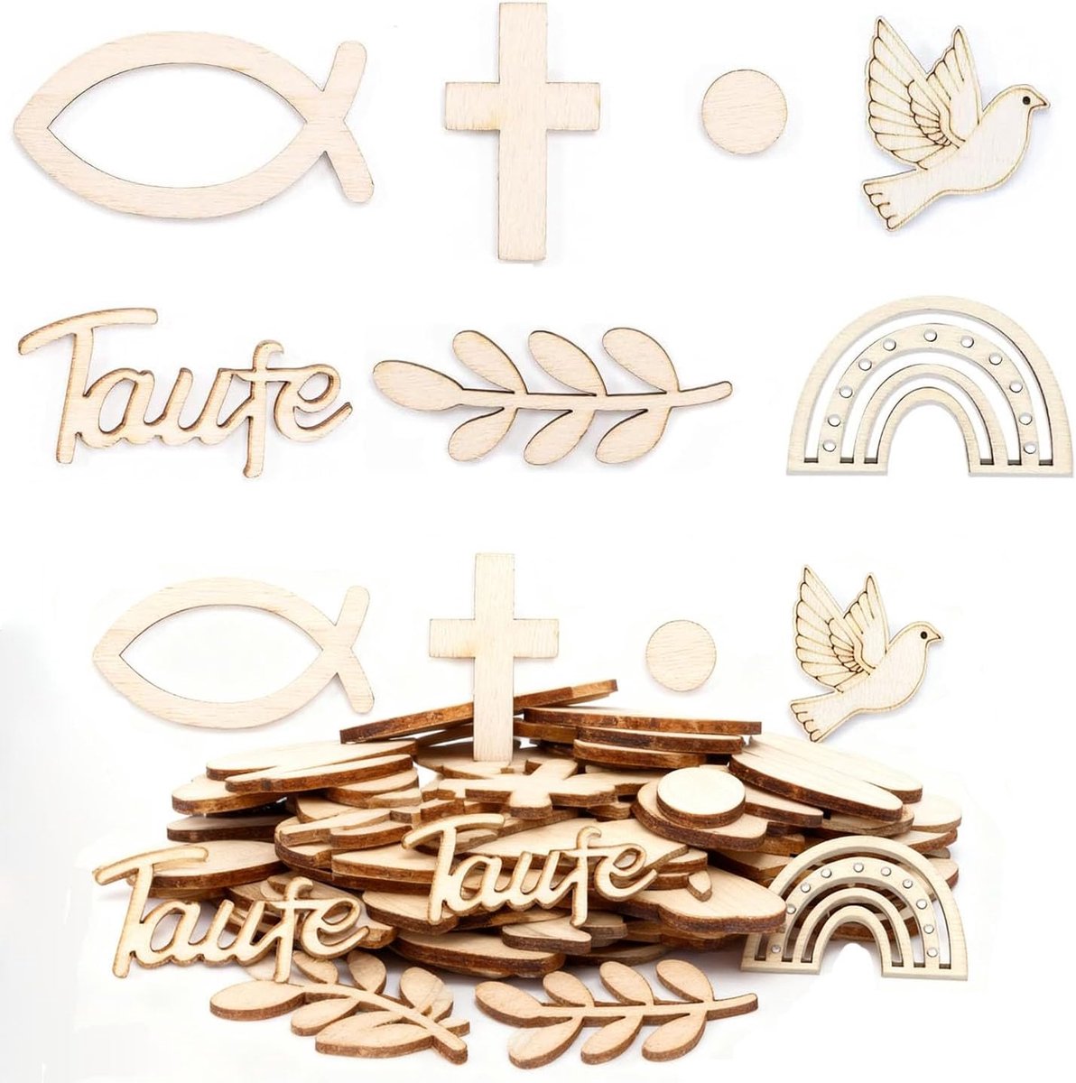 Strooidecoratie 200 stuks - Houten vissen - Decoratie voor doop en communie - Creëer een sfeervolle tafel - ShopVlot