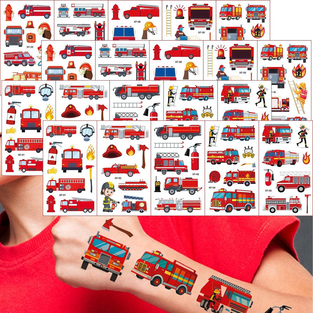 Solidchoice - Set van 20 Brandweertattoo's voor Feestdecoratie