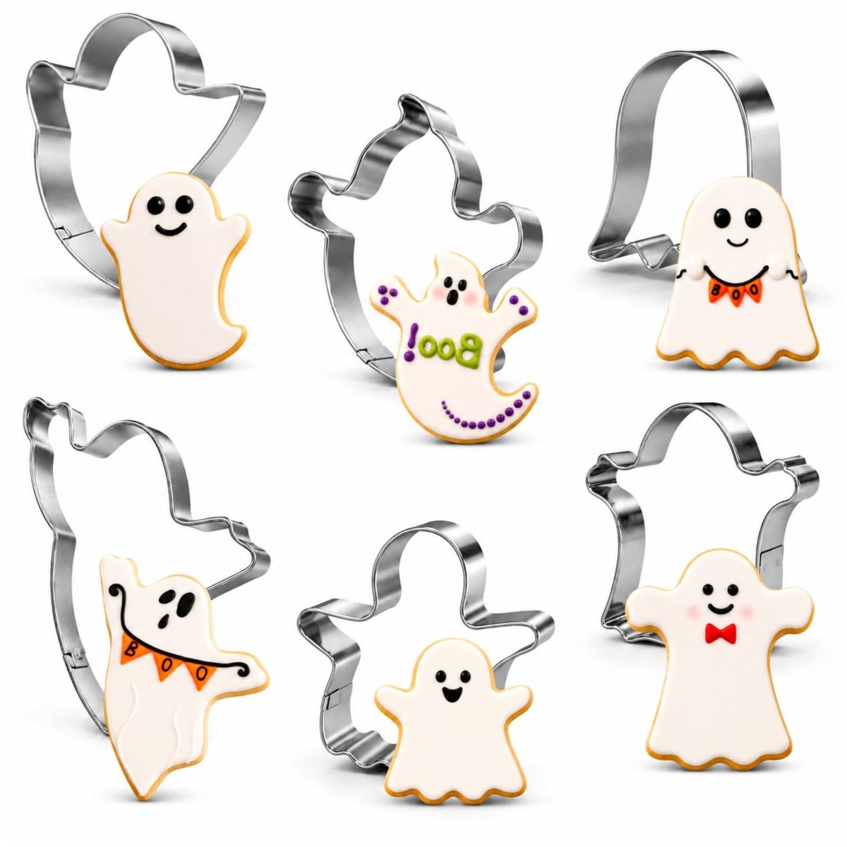 Solidchoice - Set van 6 Roestvrij Stalen Koekjessnijders voor Halloween