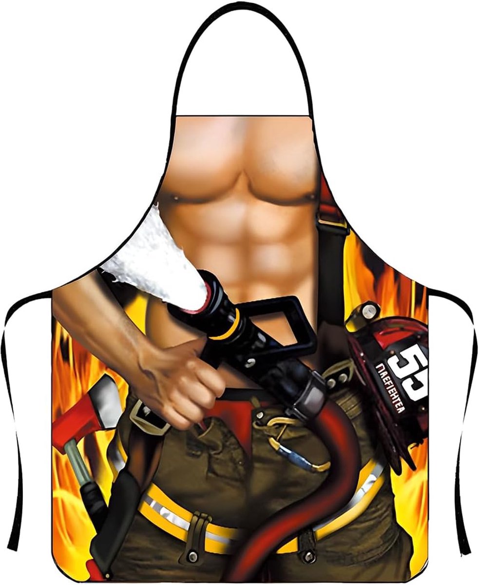 Keuken Schort voor Mannen - Sexy Muscle Schort - Perfect voor BBQ en Koken - Breng Humor in de Keuken - ShopVlot