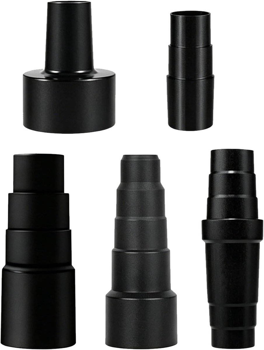 Slangadapter voor Stofzuiger - Zwart - Universeel - Rubber - Voor Diverse Stofzuigermodellen