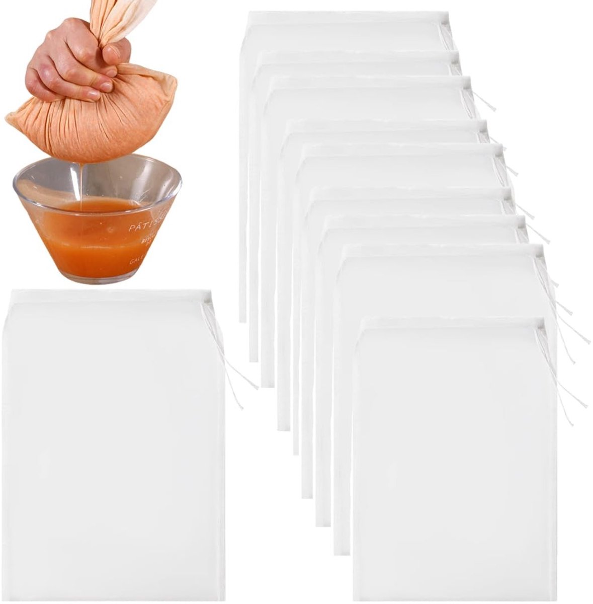 Solidchoice - Set van 4 Herbruikbare Filterzakken voor Notenmelk en Sappen