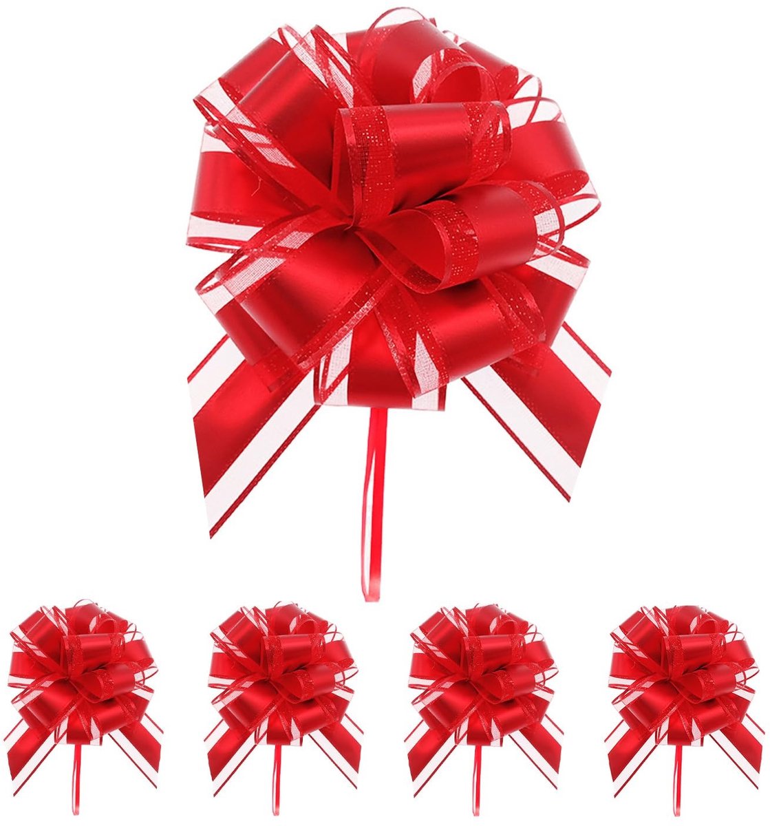 Solidchoice - Set van 5 Rode Trekstrikken voor Cadeauverpakking
