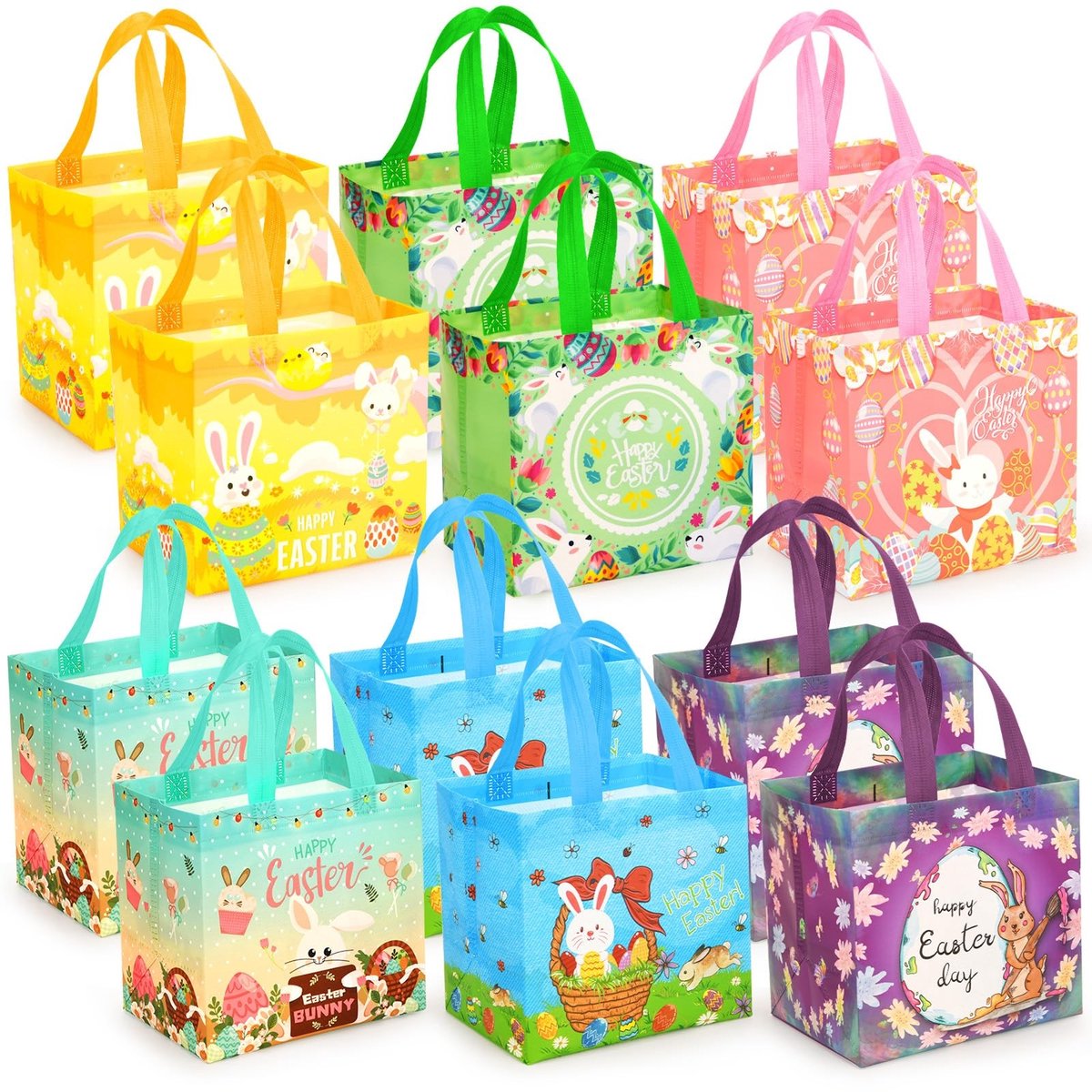 Solidchoice - Set van 6 Herbruikbare Paas Geschenkzakjes voor Kinderen