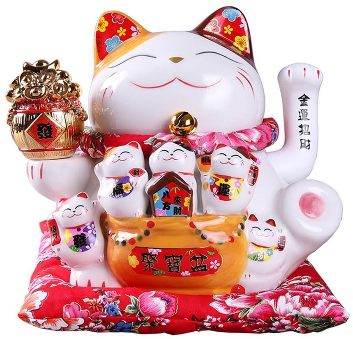 Solidchoice - Keramiek Zwaaiende Maneki Ornament als Feng Shui Decoratie