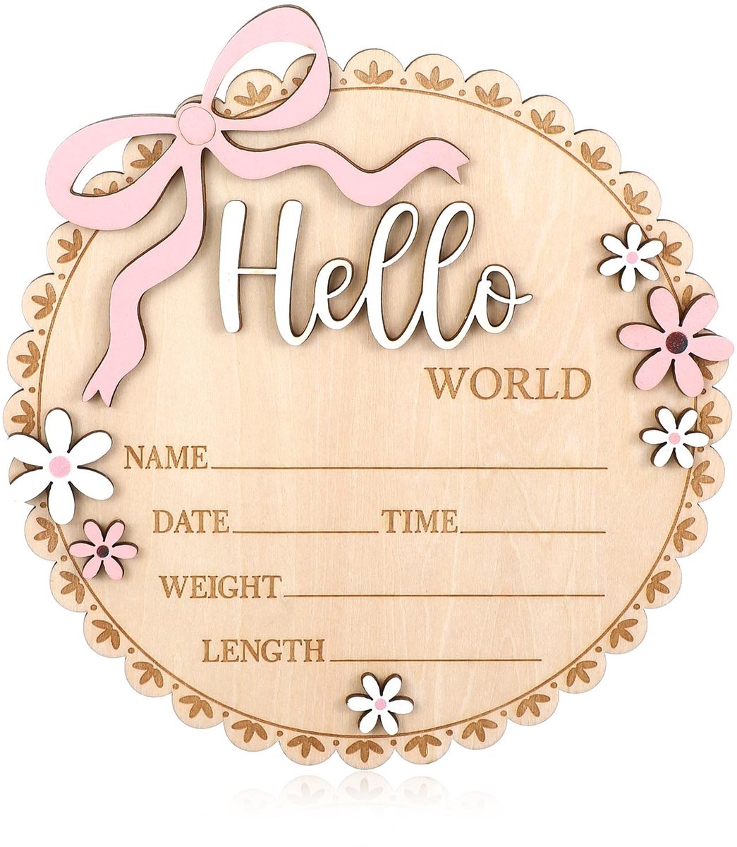 Solidchoice - Houten Milestone Kaarten voor Baby's Welkom