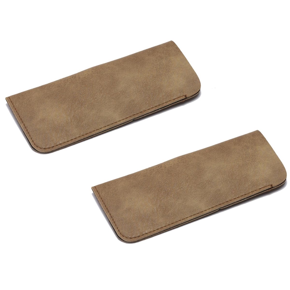 Solidchoice - Set van 2 Zachte PU-Leren Brillenkokers voor Zonnebrillen