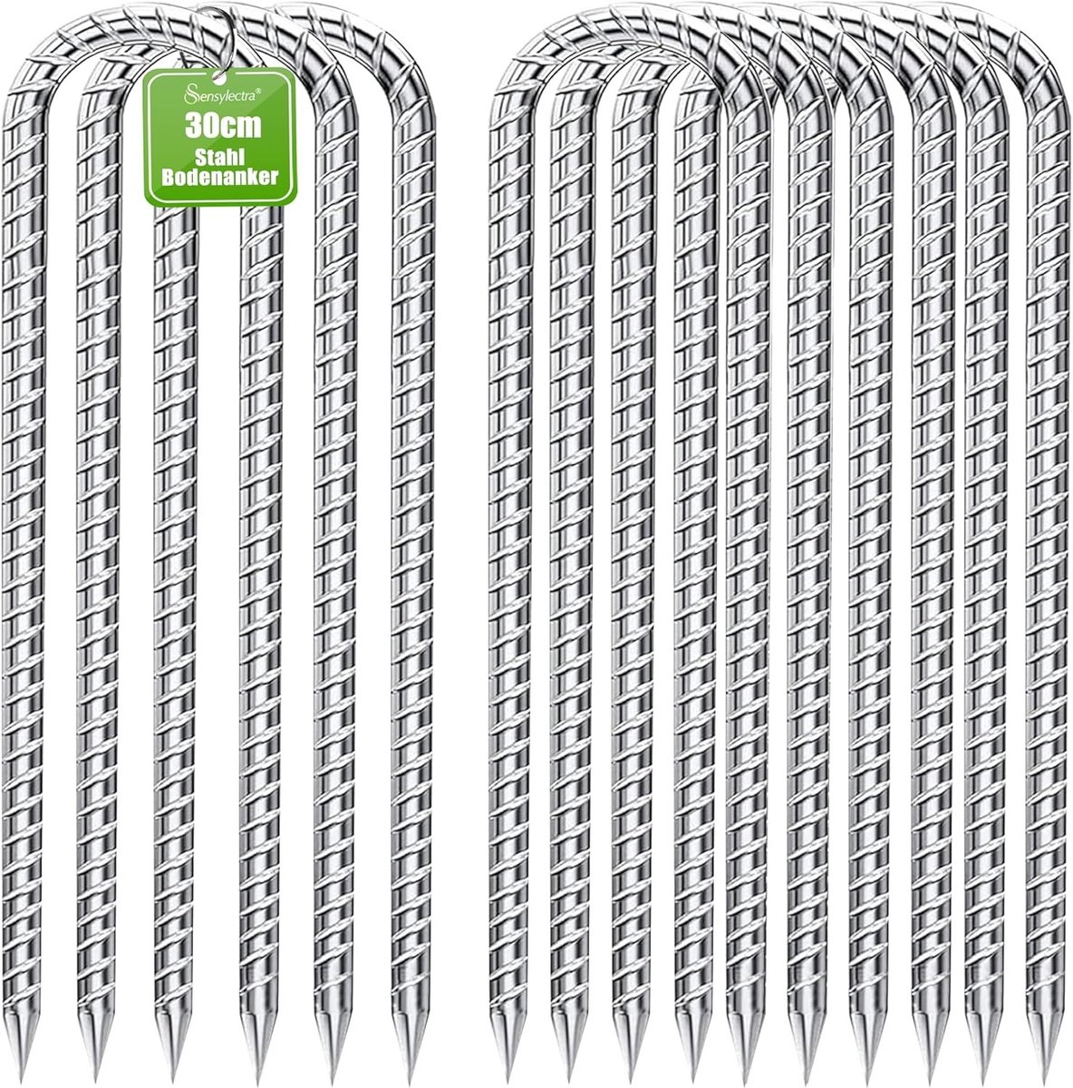 Bodemankers - Zilver - 30 cm - Verzinkt Staal - Voor Tenten en Trampolines