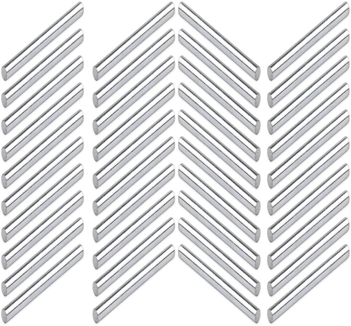 40 stuks metalen plankpennen, cilindrische pennen 6 x 40 mm, vloersteunen voor meubels en kasten, zilverkleurig en duurzaam