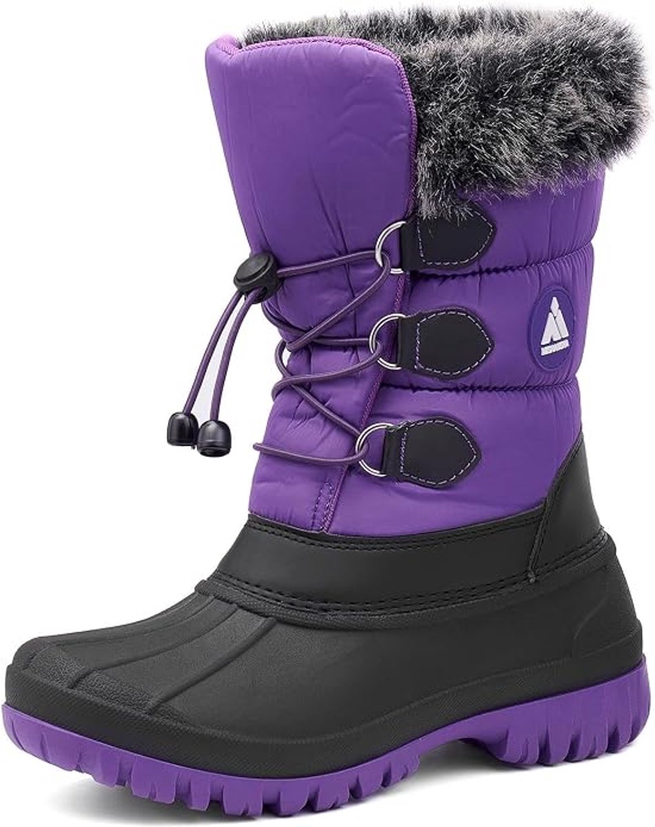 Sneeuwlaarzen - Wintersneeuwlaarzen voor dames - Waterdichte en antislip voering - Warme winterlaarzen - Geschikt voor koud weer en buitenactiviteiten - Geschikt voor ijzige en besneeuwde wegen - Winterlaarzen met dikke zool en gespen - Maat 38