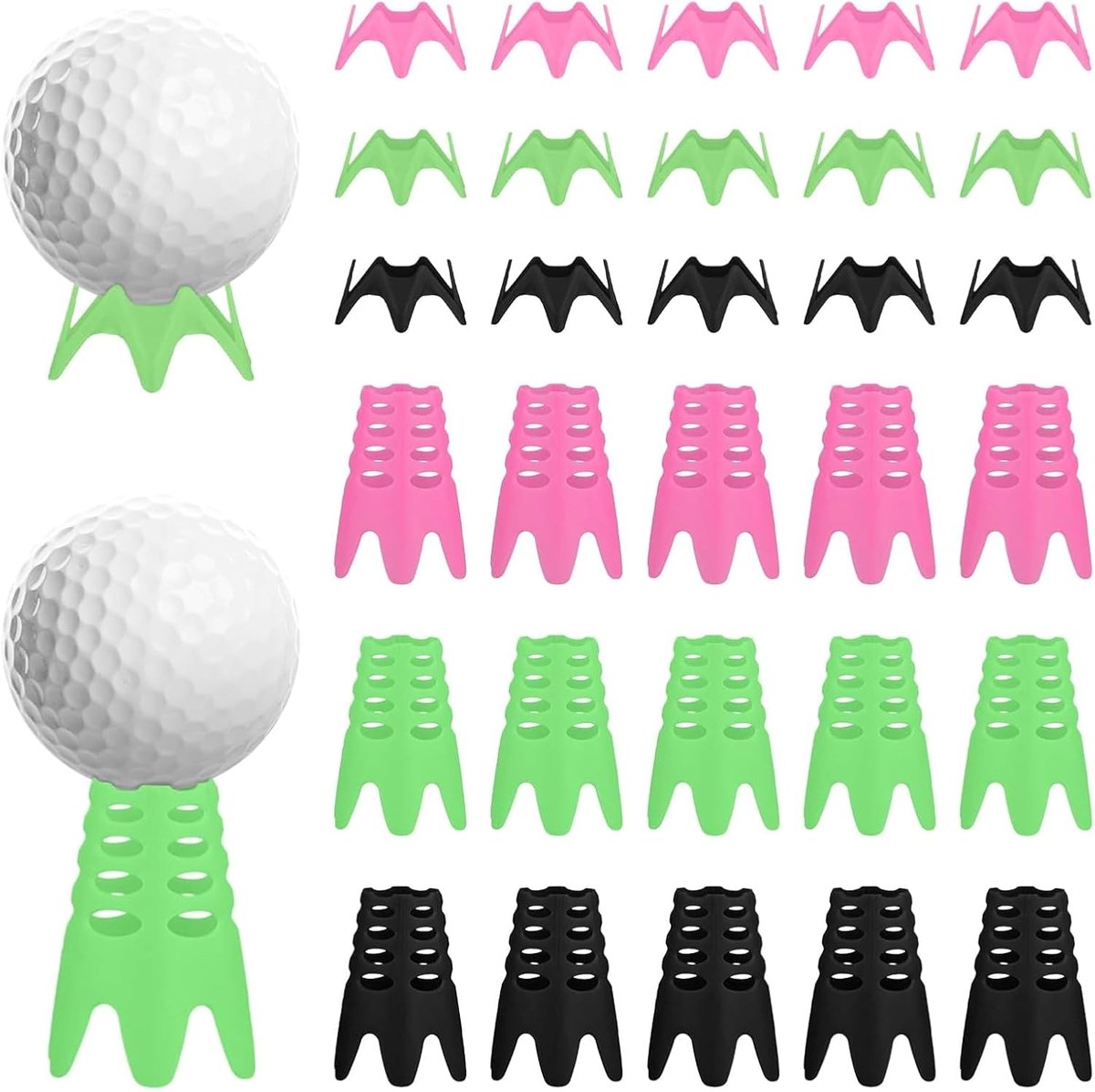 Golf Tees 30 Stuks - 15 Lange en 15 Korte - Duurzaam Plastic - Geschikt voor Beginners en Golfliefhebbers - ShopVlot
