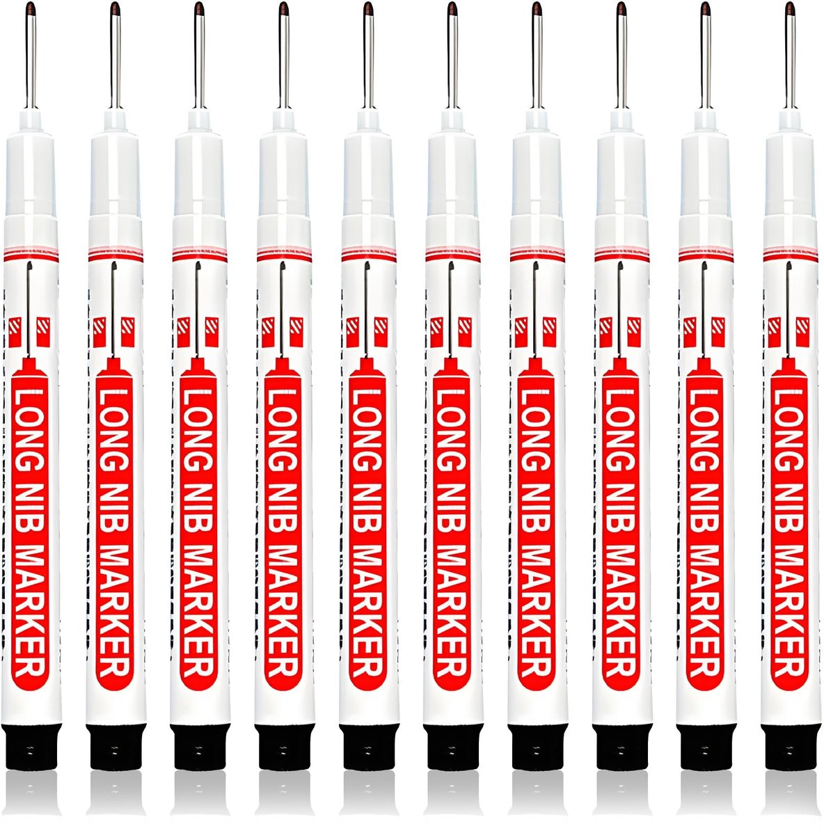 Solidchoice - Set van 10 Zwarte Permanente Markers voor Hout en Metaal