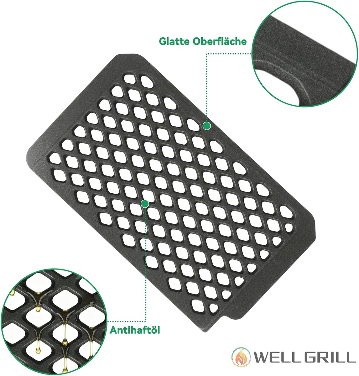 Grillrooster 34 x 20 cm - Gietijzeren rooster - Geschikt voor Severin Sevo contactgrill - Ideaal voor barbecueën - ShopVlot
