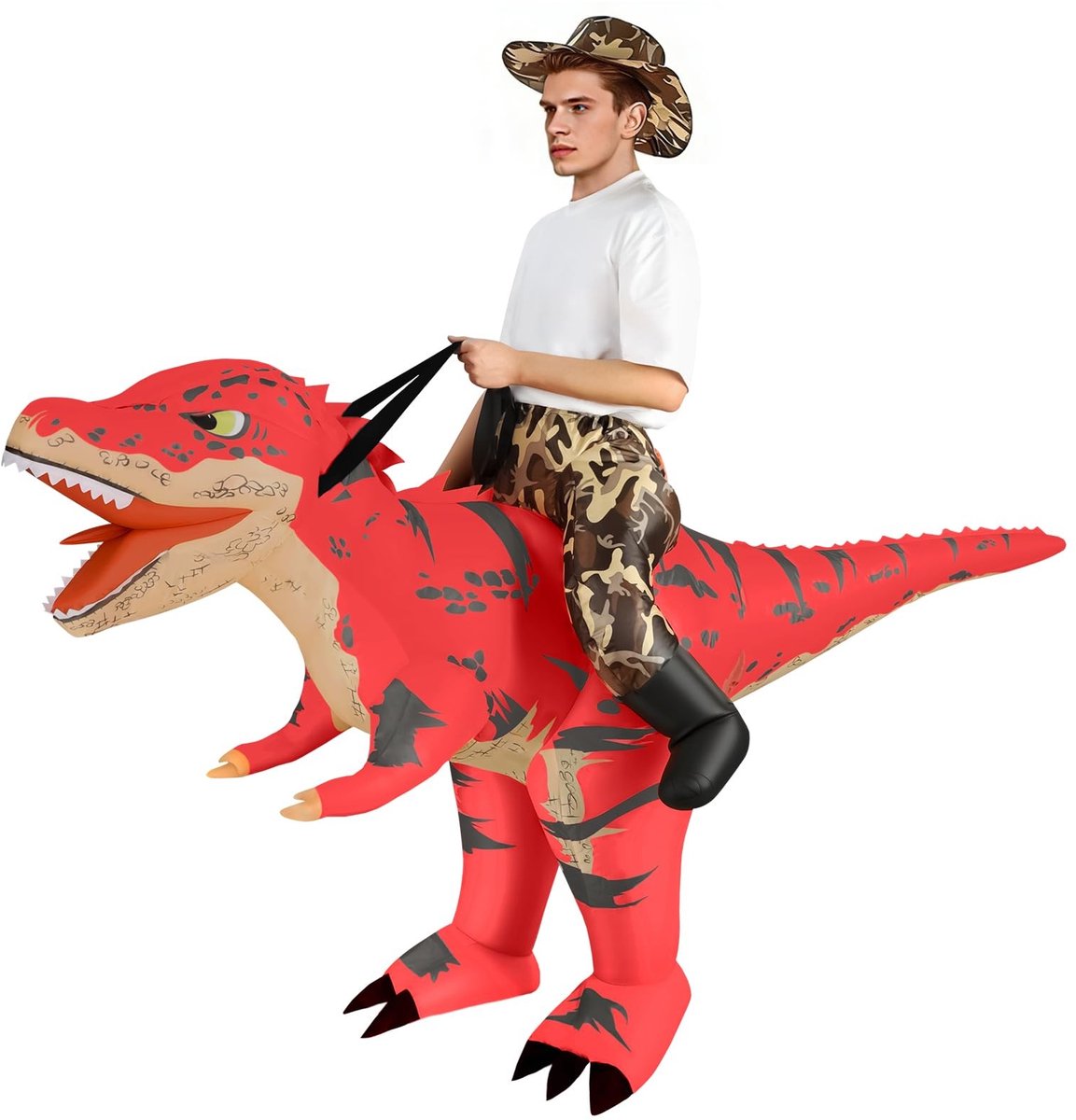 Solidchoice - Opblaasbaar Dinosaurussuit voor Feestjes en Carnaval