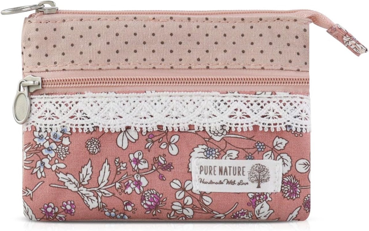 Mini tas voor dames - 2 lagen ritsvakken - bohemian stijl - ideaal voor munten en kaarten - ShopVlot