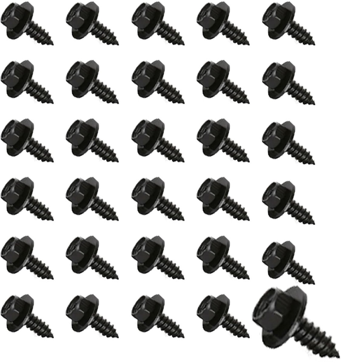 Solidchoice - Roestvrijstalen Zelfborende Schroeven met Wasbescherming, 30 Stuks