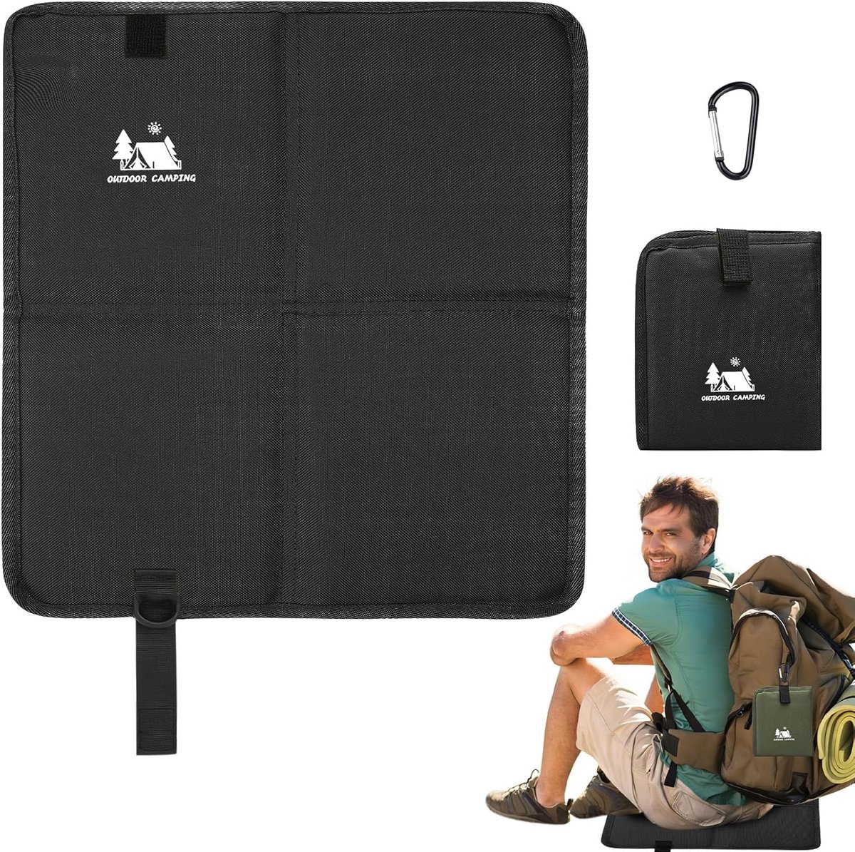 Opvouwbare campingmat met haak - draagbaar en waterdicht - ideaal voor outdoor gebruik - ShopVlot